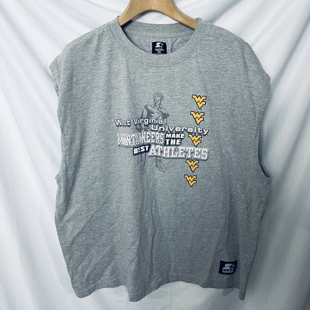 STARTER West Virginia Mountaineers Athletic Sleeveless Shirt Mens 3XL Vintage